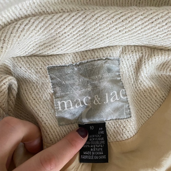 mac & jac womens pea / trench / long coat cream color - Picture 6 of 6